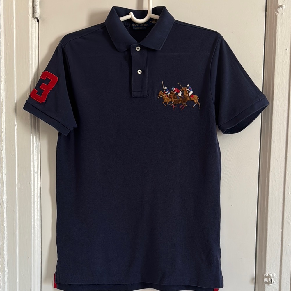 Ralph Lauren Blue and Red Polo Shirts with Classic Design